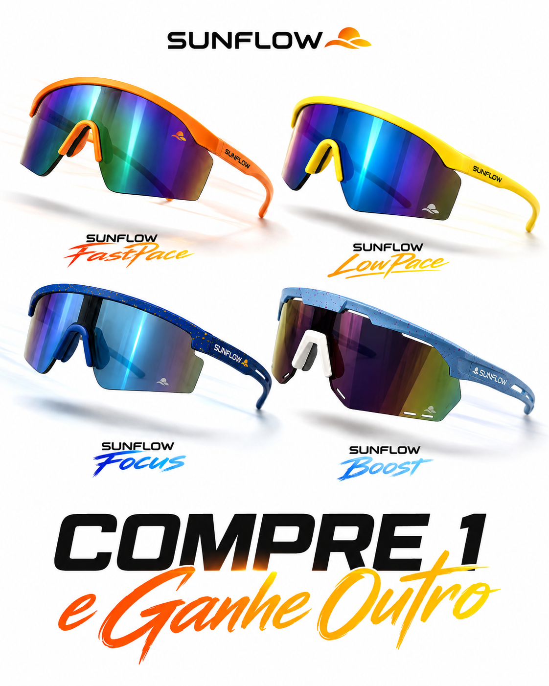 Óculos Esportivos SunFlow UV400 — Compre 1 e Leve Outro